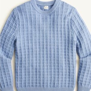 J. Crew Blue Crewneck Sweater with Textured Knit